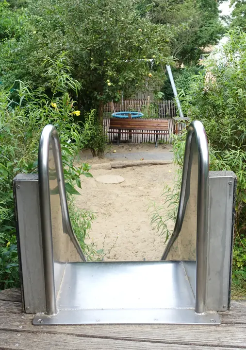 Garten: Blick von der großen Rutsche